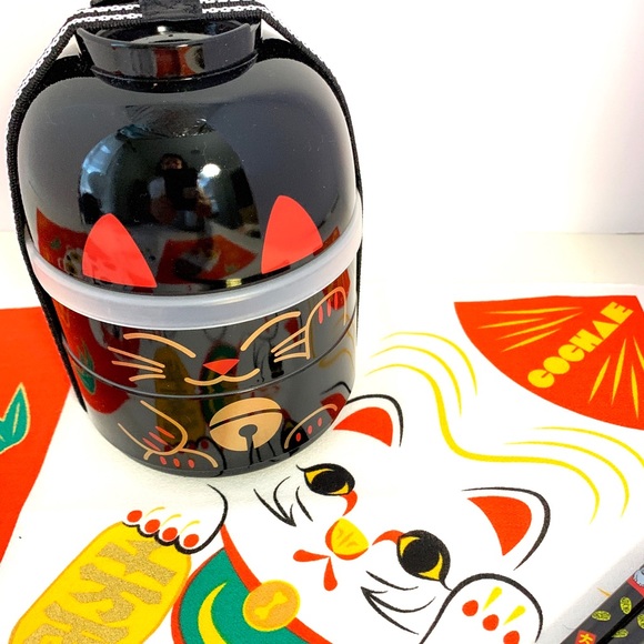 Kokeshi bento Kawaii cat black - Picture 2 of 9
